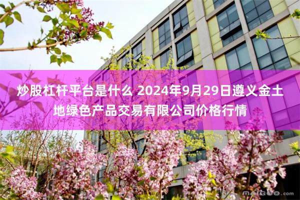 炒股杠杆平台是什么 2024年9月29日遵义金土地绿色产品交易有限公司价格行情