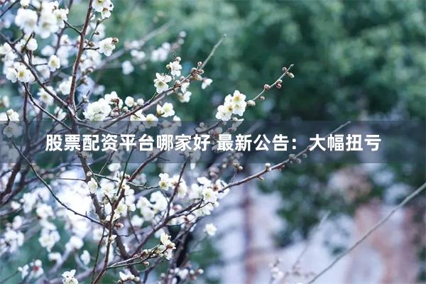 股票配资平台哪家好 最新公告：大幅扭亏