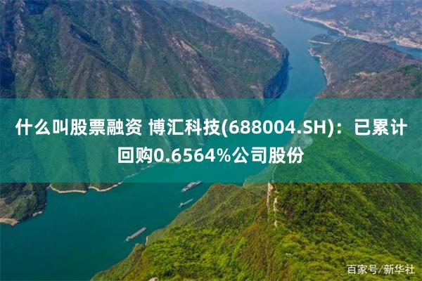 什么叫股票融资 博汇科技(688004.SH)：已累计回购0.6564%公司股份