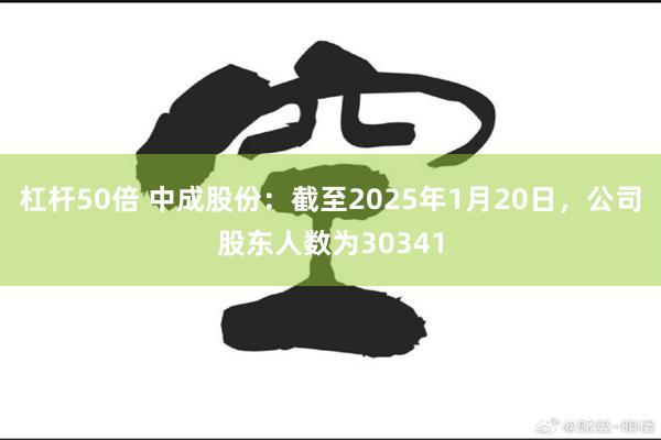 杠杆50倍 中成股份：截至2025年1月20日，公司股东人数为30341