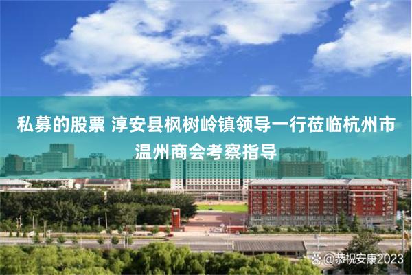 私募的股票 淳安县枫树岭镇领导一行莅临杭州市温州商会考察指导